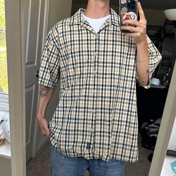 Vintage 00s Abercrombie & Fitch Plaid Button Up Short Sleeve - Picture 8 of 8